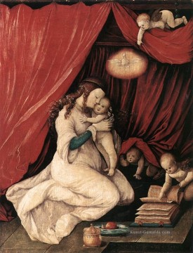  Kind Kunst - Jungfrau und Kind in einem Zimmer Renaissance Maler Hans Baldung